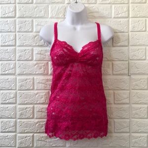 Pins and Needles hot pink‎ lace camisole cami tank